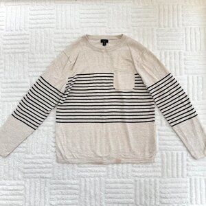 neutral cream J.Crew striped sweater
